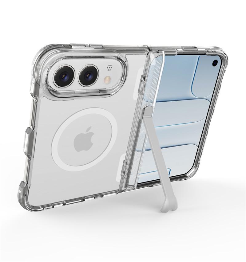 For Iphone Duo 5G Case Transparent Magnetic for Magsafe Case for iphoneDuo Bracket Holder Shockproof Hinge Protection Cover