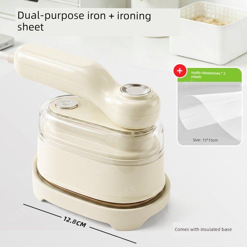 

Handmade Bead Ironing Electric Iron, Dry Ironing, Large White Heat Transfer Ironing Machine, Toy Dormitory Steam Mini Low-Power Tool [Dual-Purpose Iron] Free 2 Large Ironing Sheets