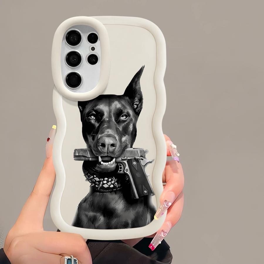 Case for Samsung Galaxy S25 A26 S20 FE S21 S23 Plus S24 A25 S22 Ultra Soft Phone Cover A36 A34 A54 A55 A24 A35 Trendy Doberman