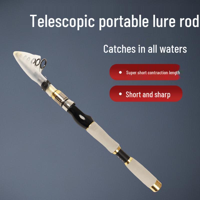Teleskopiskt kolfiber havsfiskespö: Bärbar, Rak Handtag, Hård Ton, Flerdelad