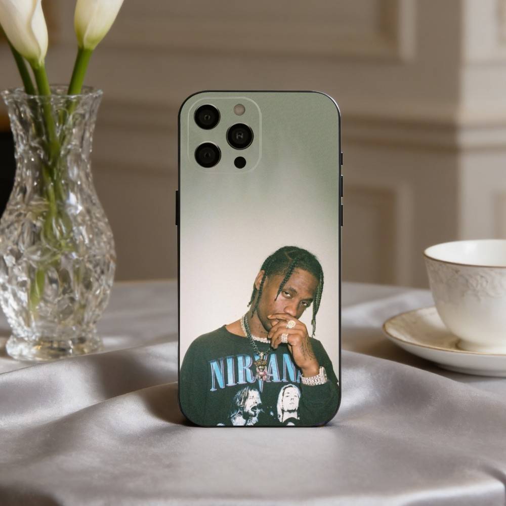 Confident T-Travis S-Scott-T Phone Case For iPhone 17,16,15,14,13,12,11 Plus,Pro Max,XS,Soft Silicone Black Cover