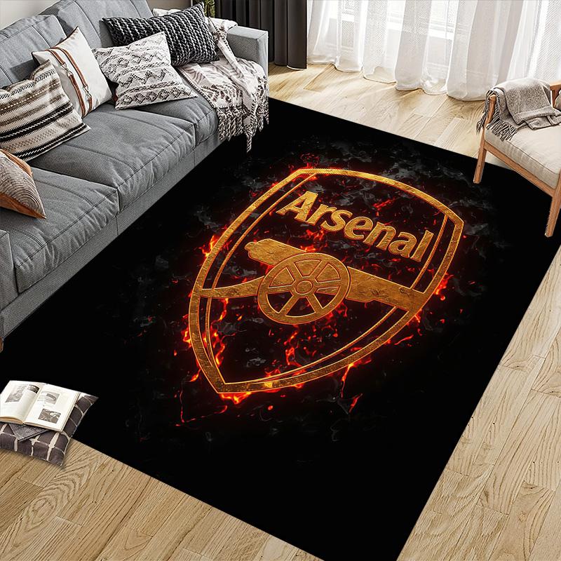 Arsenal Football Club2 Flanellmuster Quadratischer Teppich, Teppich, Teppich für Wohnzimmer Schlafzimmer Sofa Spielzimmer Dekoration, Rutschfeste Fußmatte