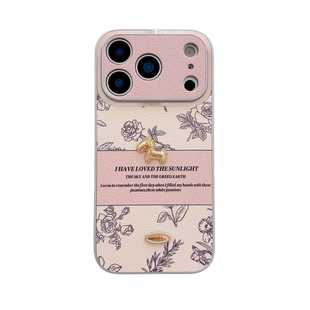 Xiaoxiangfeng Rose Golden Horse is suitable for Apple 17promax mobile phone case iPhone16/15 Huawei mate70p.