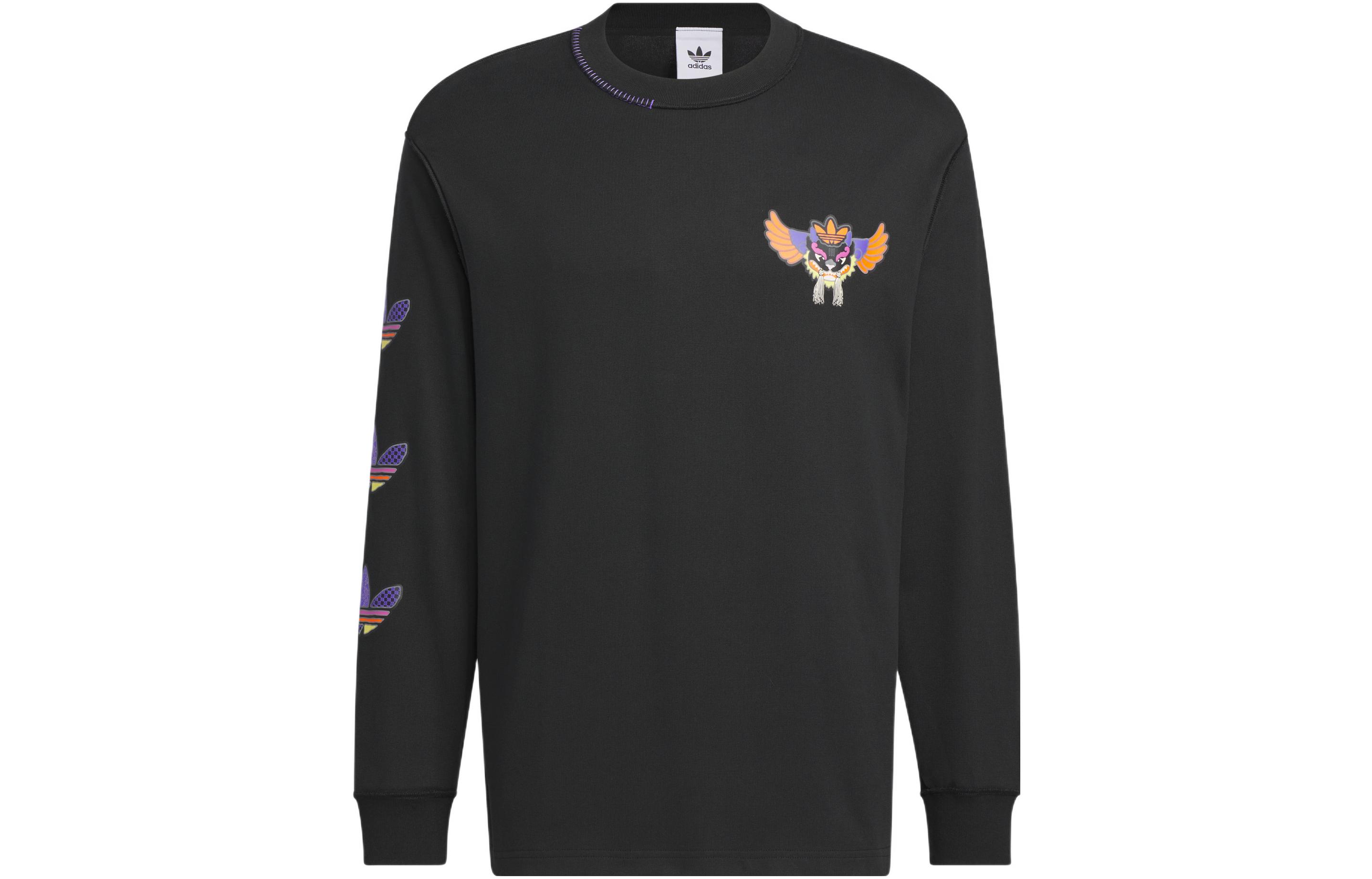 Adidas Sweatshirts Men s Black Crew Neck Moderate Regular IK8653 L