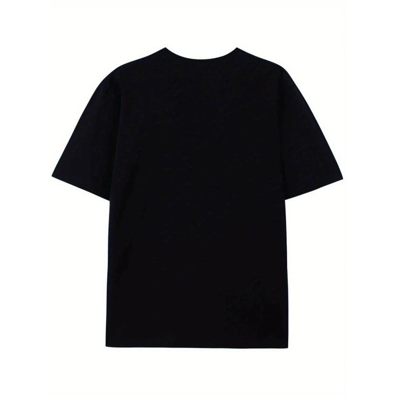 Men's Graphic T-Shirt - Cartoon Character Print, Short Sleeve Round Neck Tee for Casual Attire, Machine Washable - Regular Fit, All-Season Comfort