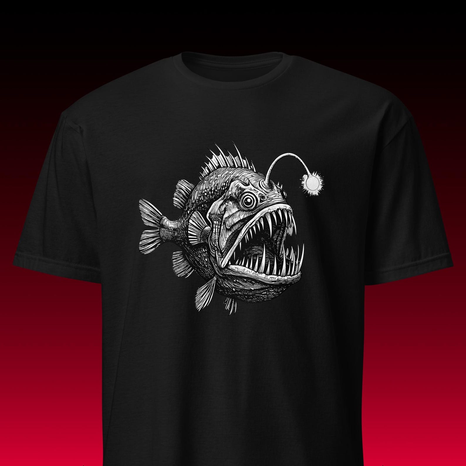 Anglerfish Graphic Tee | Dark Academia Aesthetic | Deep Sea Horror 3XL