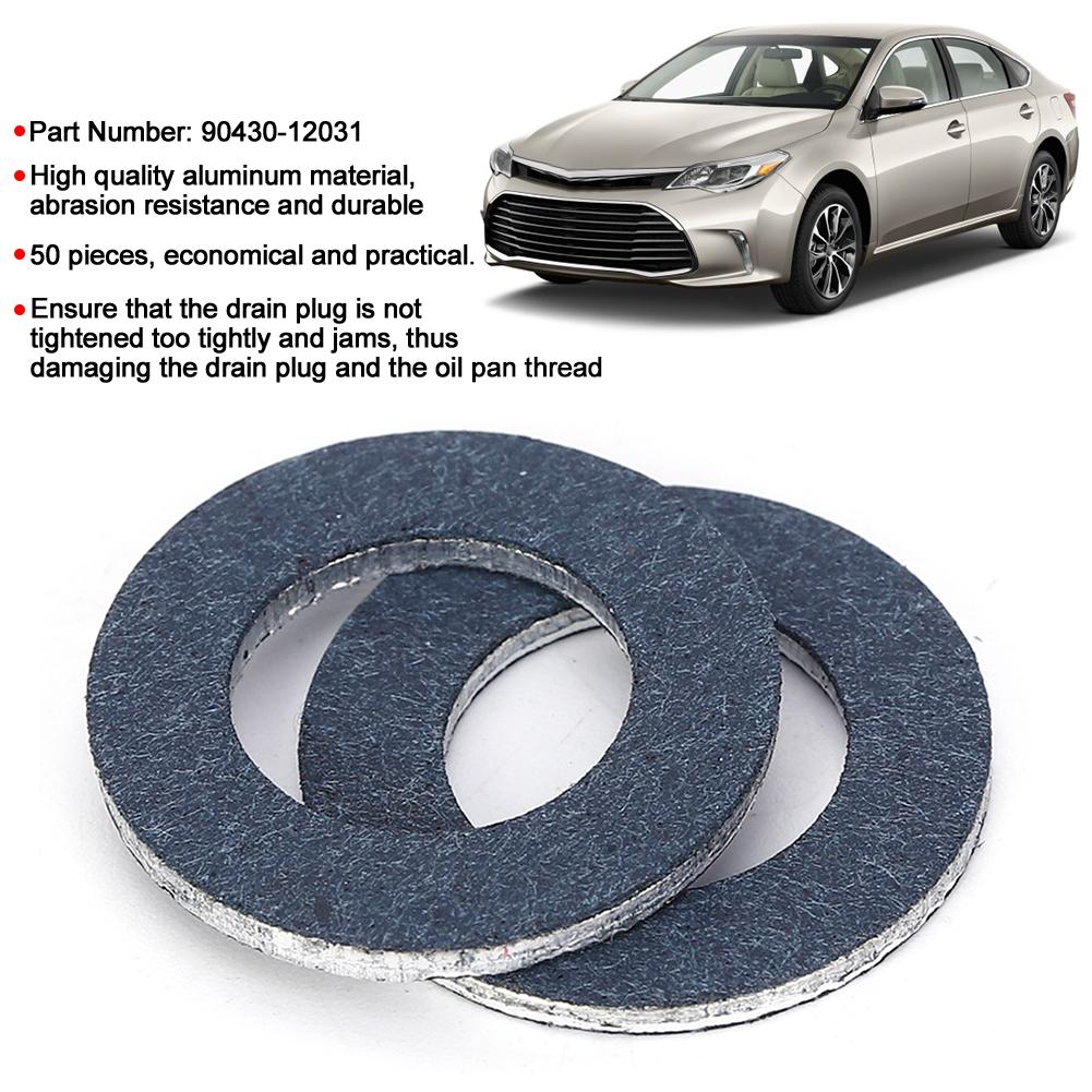 50pcs Drain Plug Gaskets 90430-12031 OEM Parts Replacement Fit for Toyota / Lexus