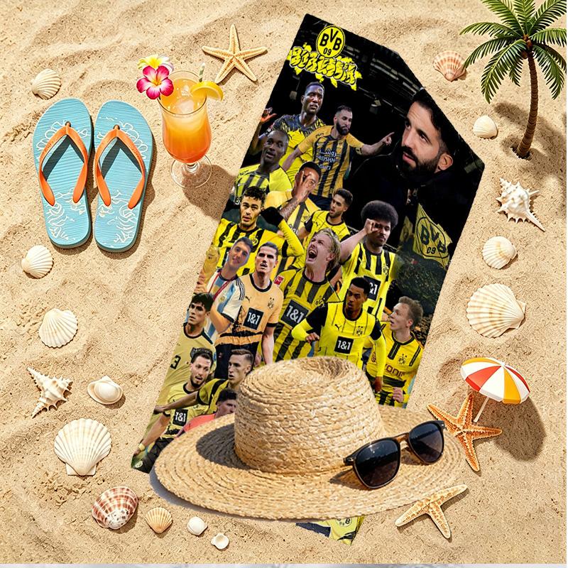 Borussia Dortmund Print Beach Towel, Versatile Lightweight Absorbent Beach Towel for Pool Surf Yoga Bathroom, Perfect Birthday Holiday Gift