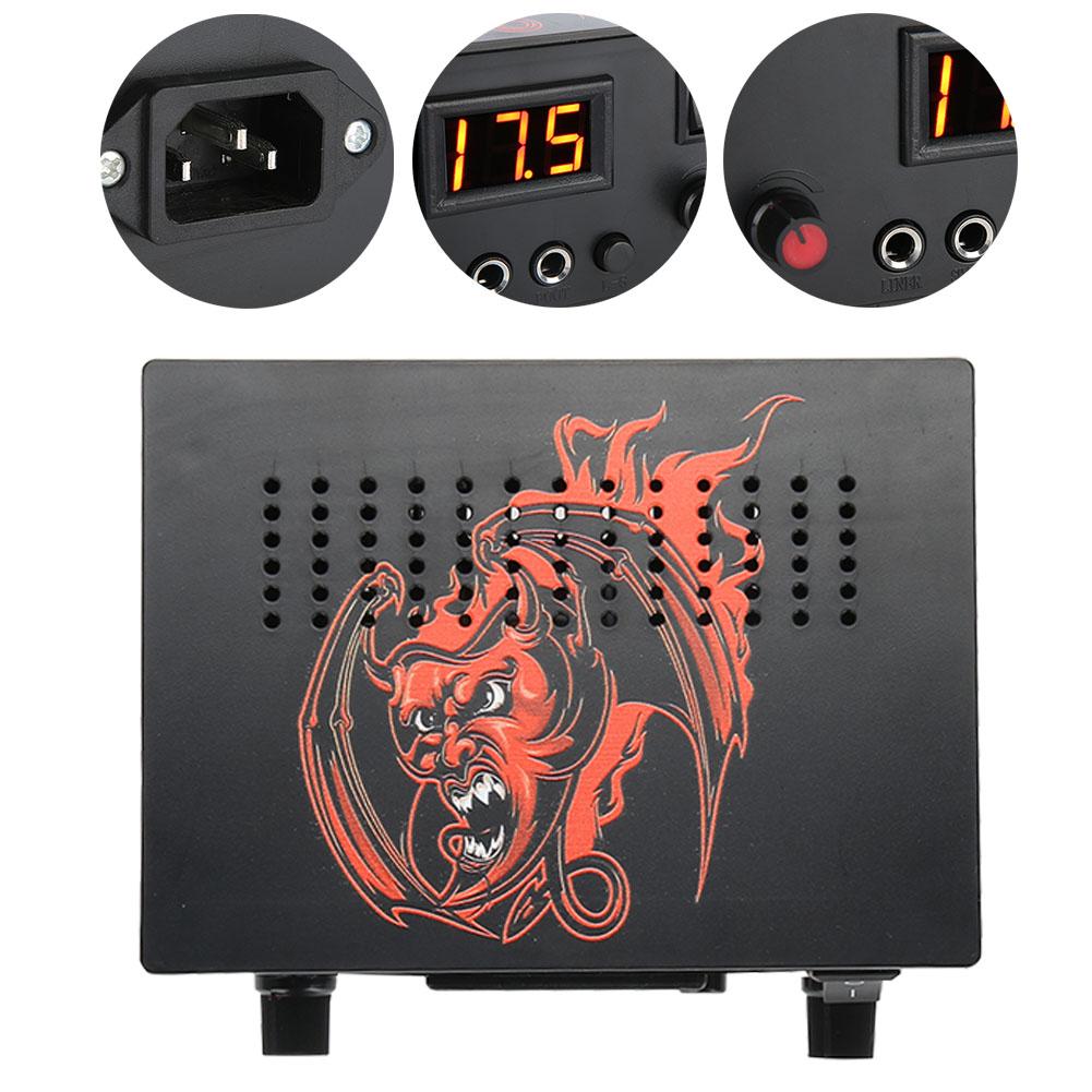 Digital Dual Tattoo Machine Power Supply with LCD for Tattoo Machine Foot Pedal