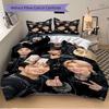 3Pcs Kpop Stars Black Leather Bedding Sets For All Sizes New 3D Printed Bed Cover Comforter Duvet Cover Pillowcase Bedroom Decoration