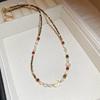 Cherry Gummy Crystal Heart Beaded Stackable Necklace - Summer Collarbone Chain Exquisite Design