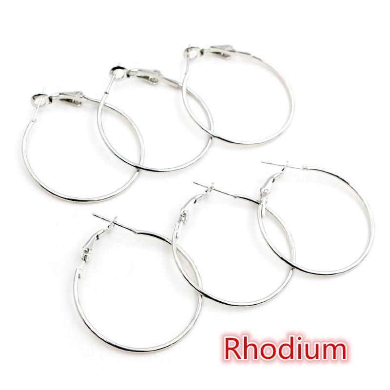 20pcs/Lot 15mm 20mm 25mm 30mm 5colors Plated Circle Round Hoop Round Big Circle Hoop Earrings DIY Women Jewelry Making
