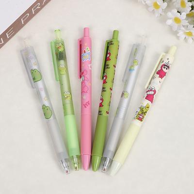 6Pcs Cartoon Cute Crayon Shin-Chan Gel Pens Creative Writing Smooth Quick-Drying Pen Kawaii Stationery School Supplies Gifts