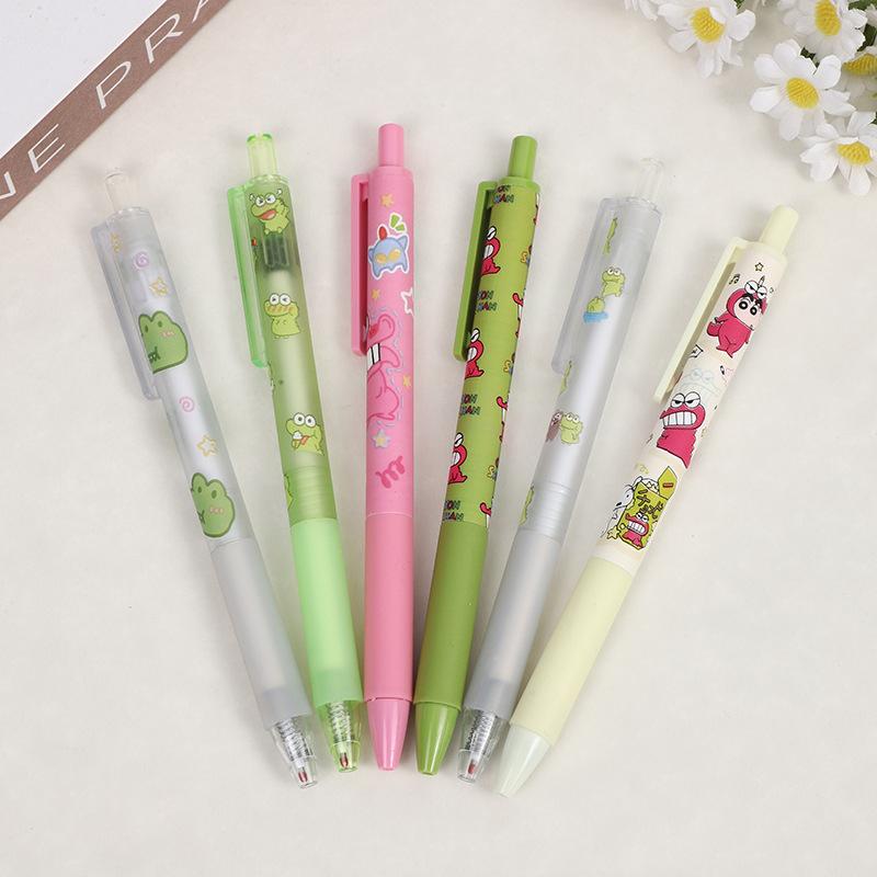 

6Pcs Cartoon Cute Crayon Shin-Chan Gel Pens Creative Writing Smooth Quick-Drying Pen Kawaii Stationery School Supplies Gifts