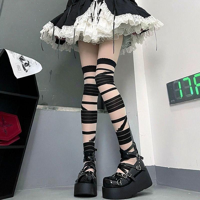 Summer Thin Soft Girl Cross Bandage Jk Calf Socks Sweet Cool Babes High Value Mori Long Tube Knee Socks Children