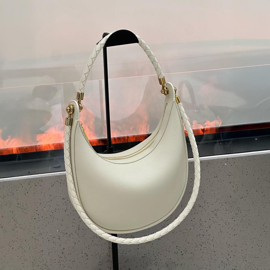 Mendy Women's Bag New handbag Leather Crescent Underarm Bag Vintage Elegant Shoulder Bag Daily Commute Luxury Designers Bags