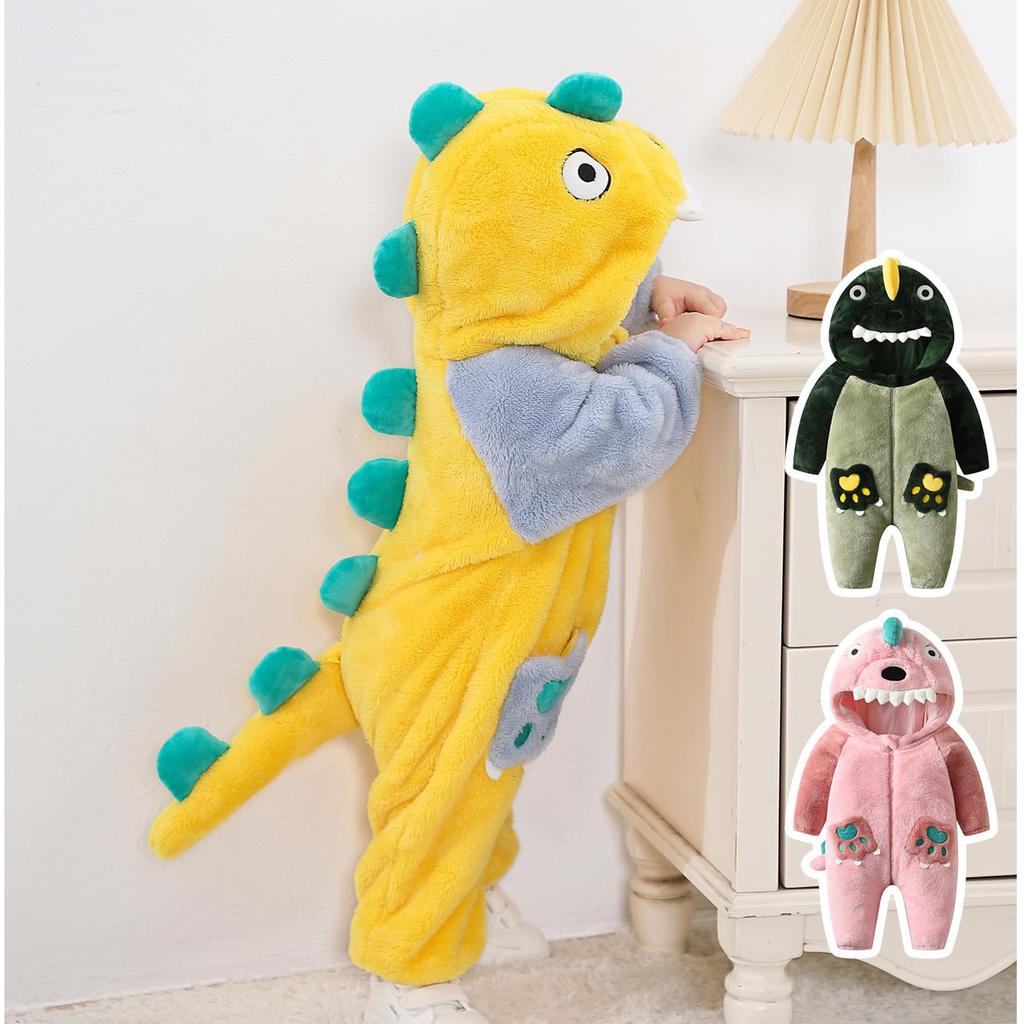[LOLANTA] Dinosaur Kigurumi for Kids and Babies, Halloween, Christmas, Fancy Dress, Children's Costume, Cold Weather Wear, Room Wear, Boys and Girls,