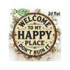 Vintage Metal Wall Art Welcome To My Happy Place Sign