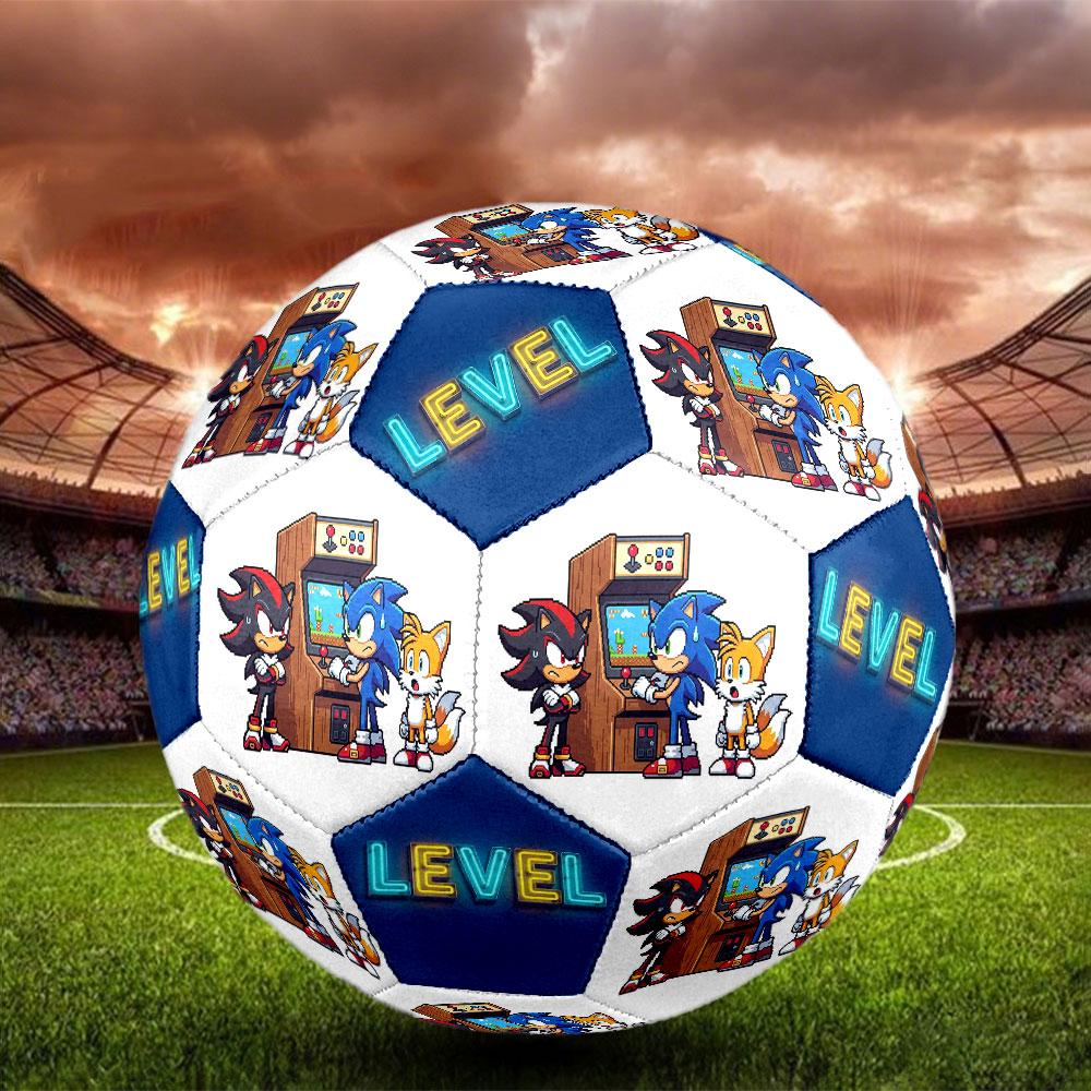 1pc Sonic the Hedgehog Soccer Ball Size 5 Indoor Soccer Ball Fashion Colorful Backyard Game - Great For Sports Fans Gift HE56