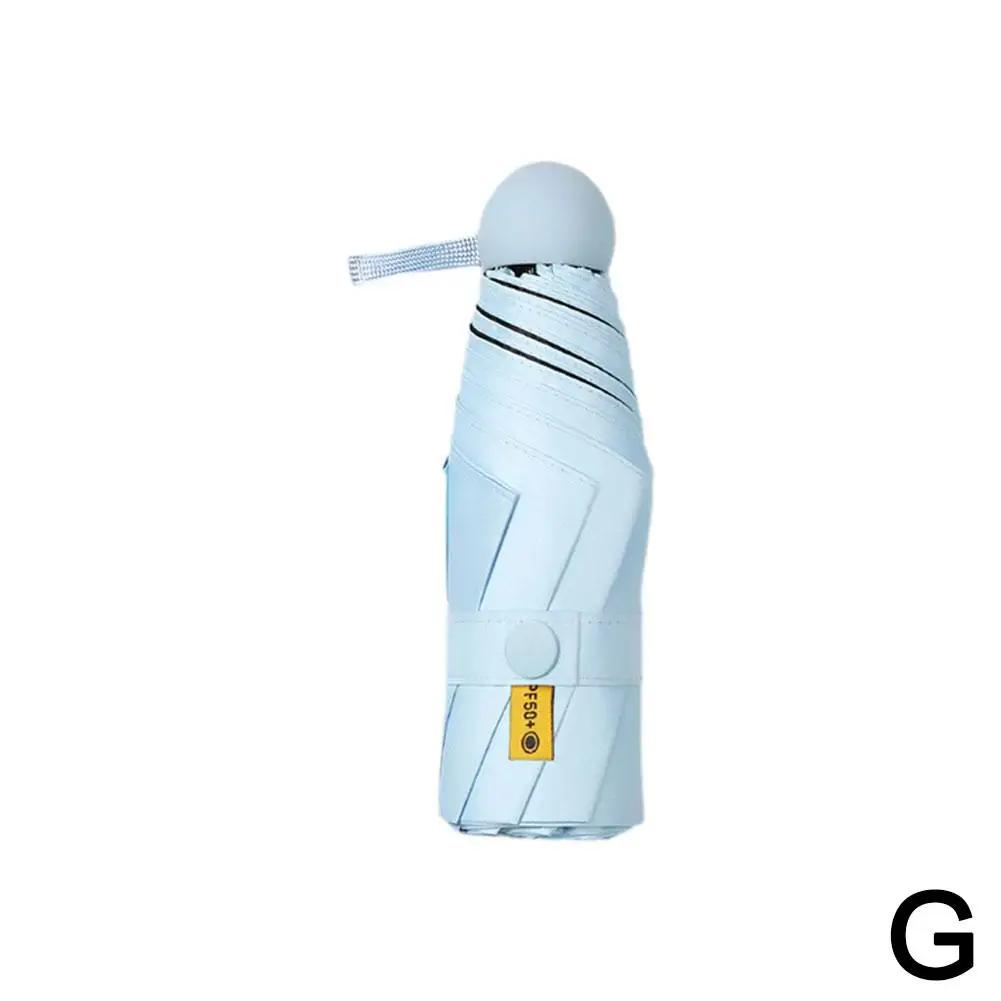 Ultralight Mini Capsule Umbrella Folding UV Protection Wind-resistant Portable Traveling Umbrella Rainproof Outdoor W0P0