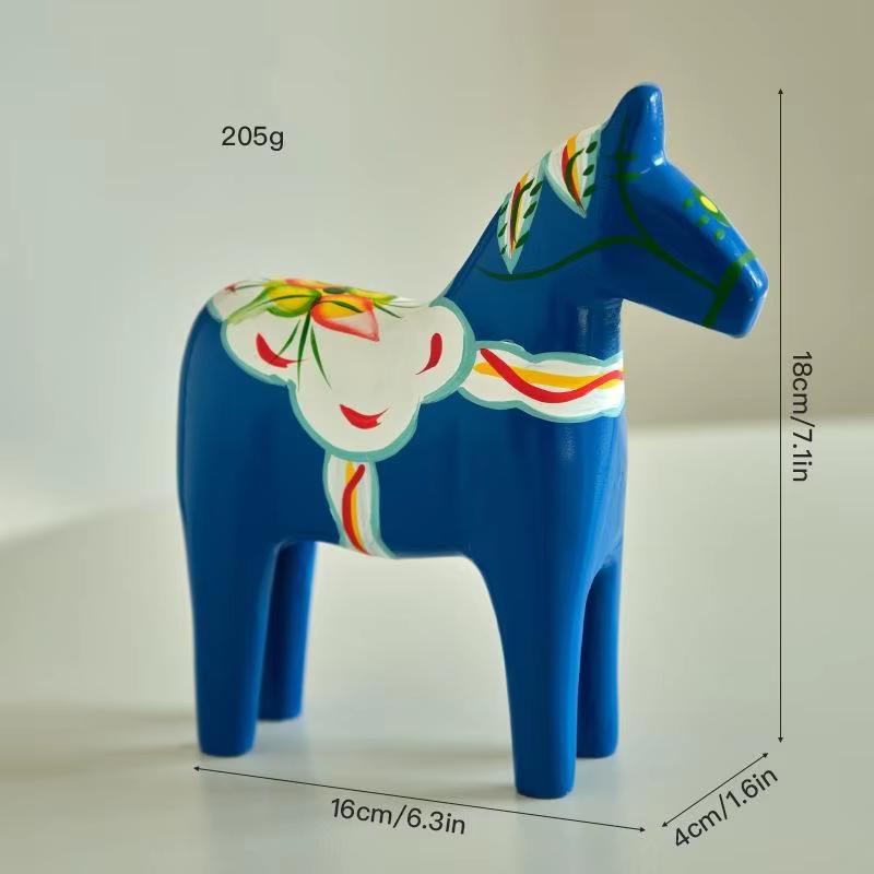 (PH)1/2PCS Dalecarlian Horse Ornament Novelty Traditional Home Decoration Collection Souvenir Memento Swedish Dala Horse Statue