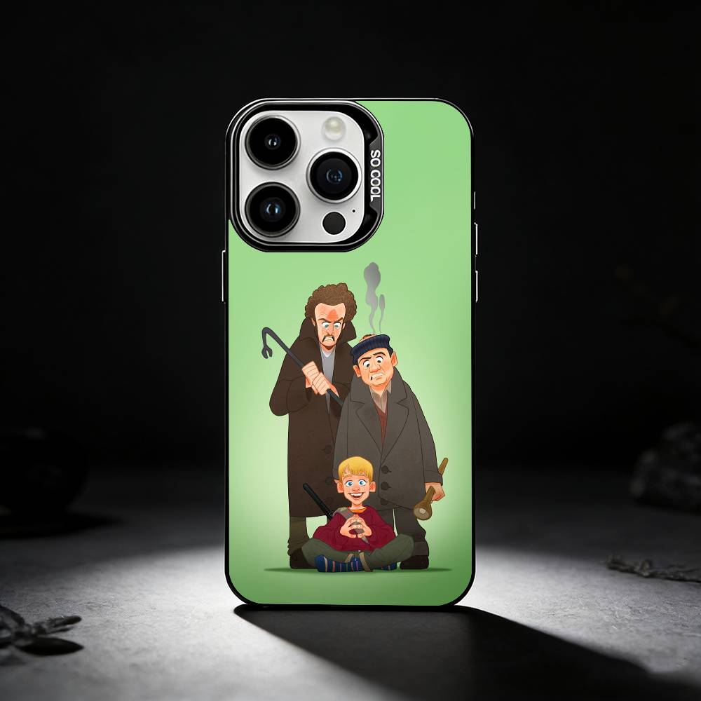 Funny TV Home Alone Phone Case For iPhone 17,16,15,14,13,12,11 Plus,Pro Max,XS,Colored silver phone case