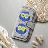 Cute Owl Print Women Long Wallet Fashionable Leather Card Holder Portable Casual Daily Purse