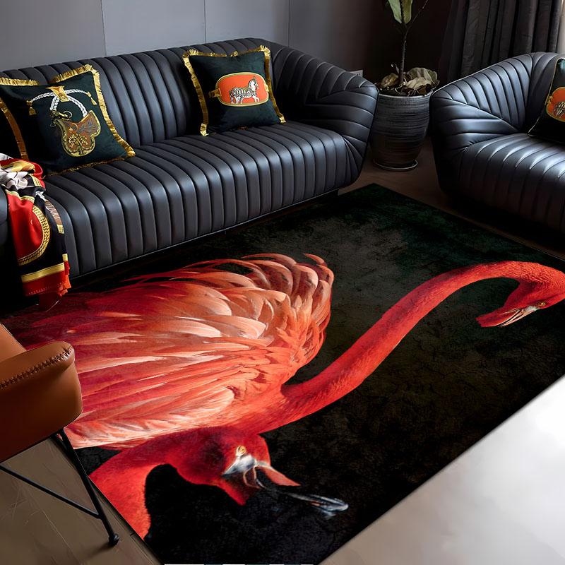 HD Printing Pink Flamingo Large Area Carpets for Home Living Room  Kids Bedroom Sofa Doormat Kitchen Floor Rugs Anti-slip  Decor