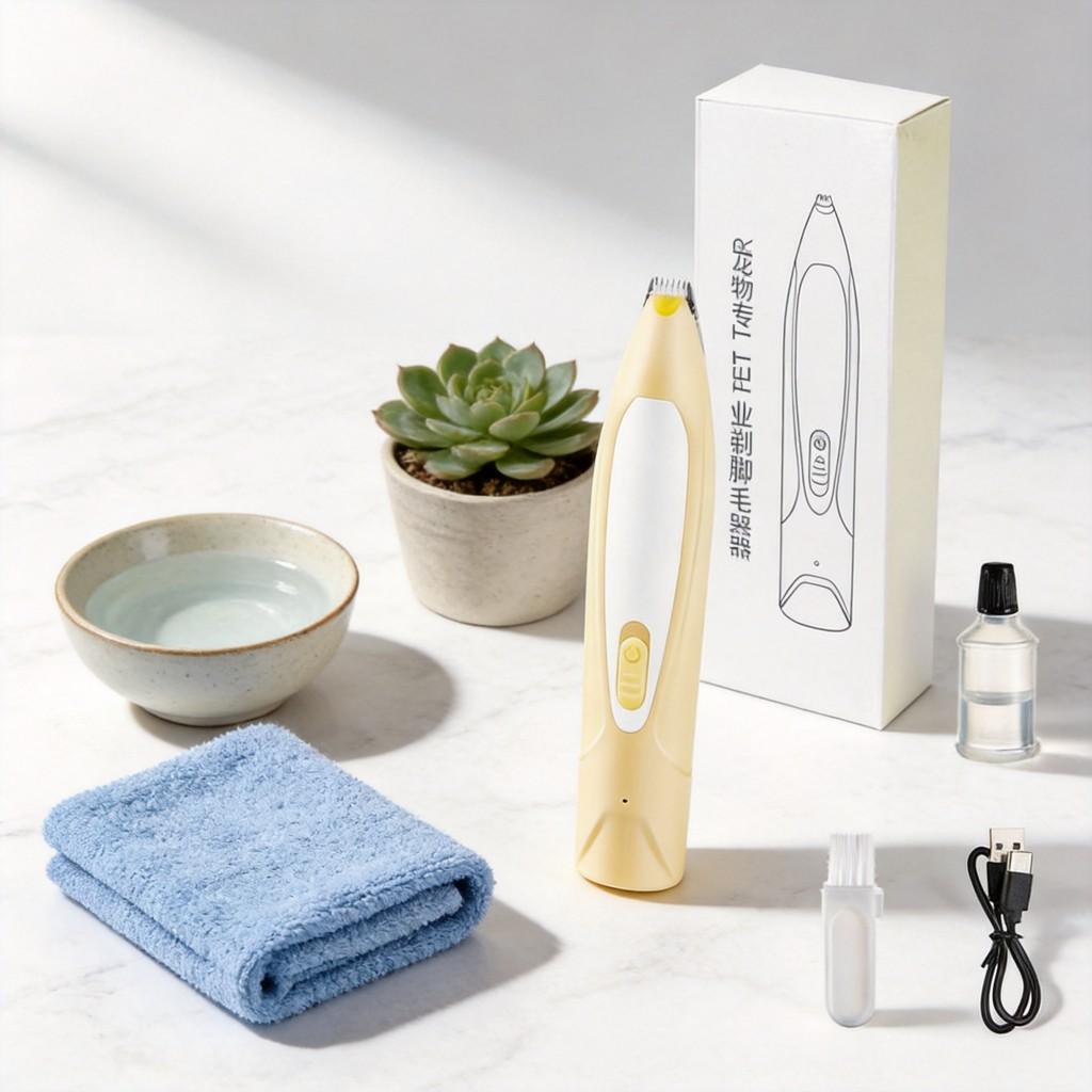 Dog Paw Hair Trimmer Electric Grooming Tool With Led Light For Home Use