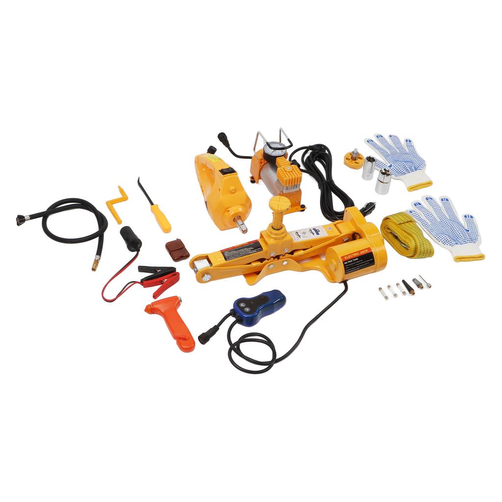 Electric Car Jack Kit 12V Portable Scissor Lift Jack Car Repair Tool with Electric Impact Wrench Tir