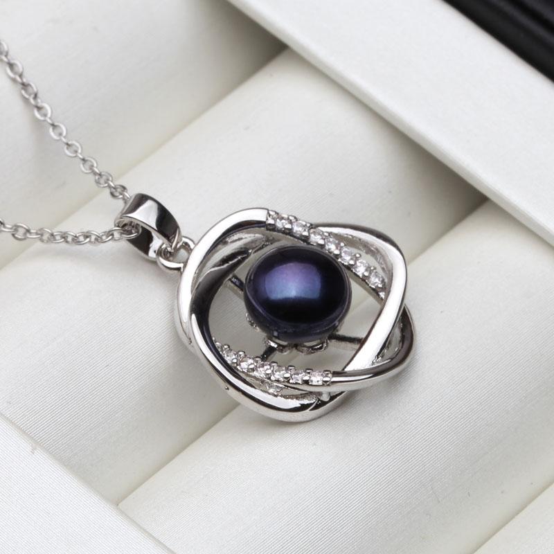 Trendy White Freshwater Natural Pearl Pendant For Women,925 Sterling Silver Pearl Pendant Fine Jewelry Girl Birthday Gift