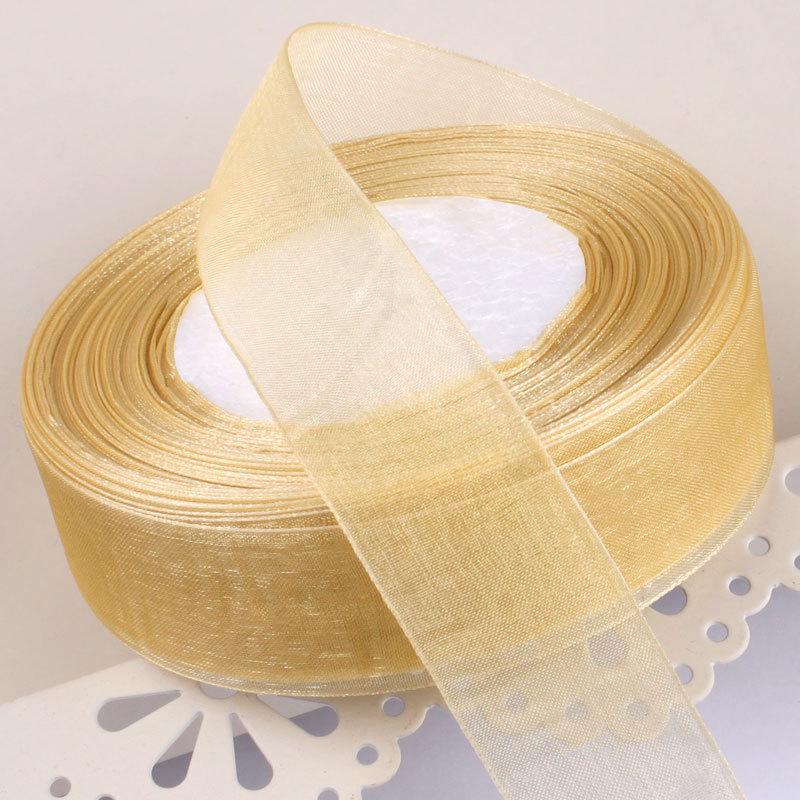 2,5 cm breites, transparentes Satinband aus Schneegarn für Bastelarbeiten und Haarschmuck