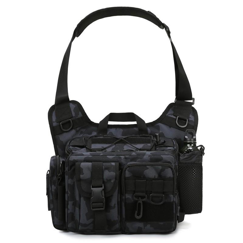 Multi-Functional Fishing Chest Pack Men Outdoor Tactical Waist Bag Large Capacity Fly Gear Organizer Camo