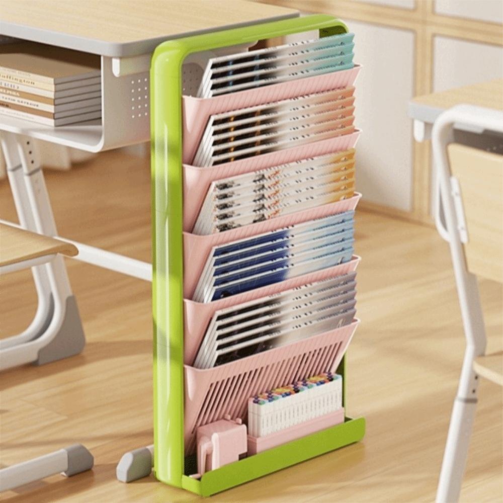 Removable Study Desk Organizer Multi-Layer Side Mounted Bookshelf  Student Table