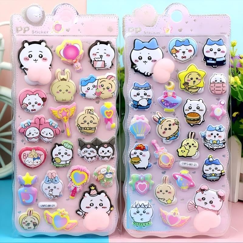 

ZSMJ 3D Soft PVC Reward Sticker Girl s Planner Notebook Smartphone Water Bottle Decoration Comic Style Relief C