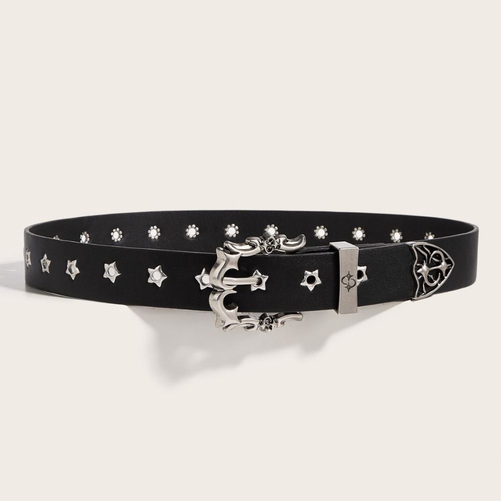 Carved Buckle Y2K Belt Spicy Girl Punk Waistband Vintage Men Belt Female