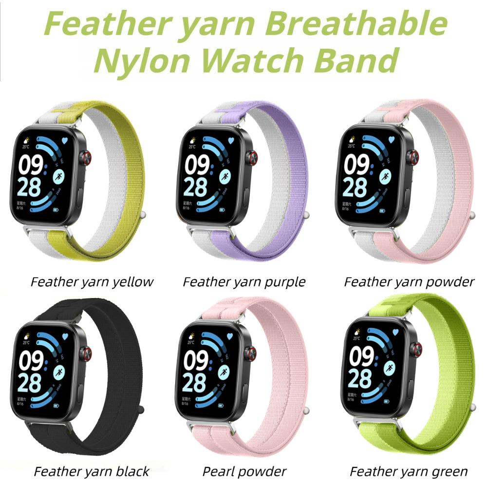 Feather Yarn Weave Nylon Strap For Xiaomi Band 10 Pro Replaceable Breathable Bracelet for Redmi Watch 6 5 4 Mi Band 9 Pro/Mi 8 Pro Sport Wristband