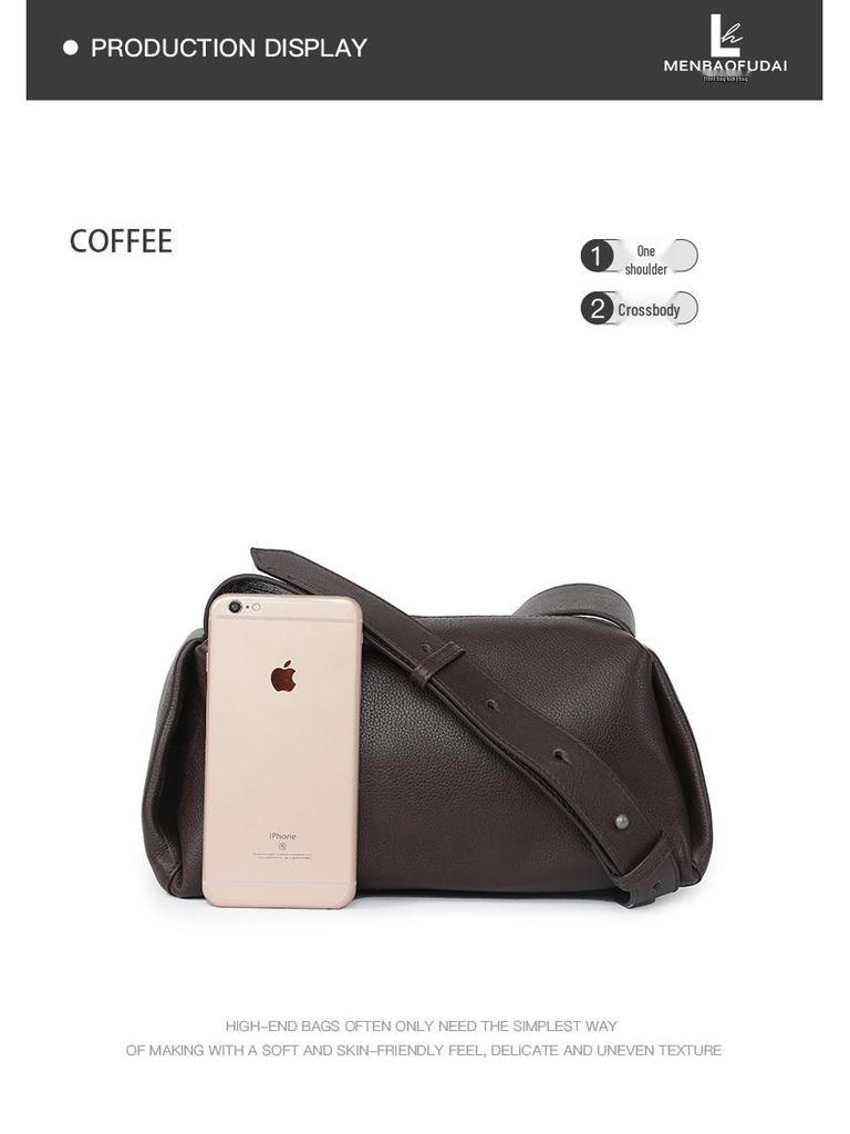Women's Versatile Cowhide Crossbody Bag - Chic, Casual Pillow Design