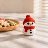 Festive Snowman Decor 3D Printed Knitted Figurine, Christmas Statue with Red Knit Decorative Hat and Scarf, Mini Sculpture for Holiday Desk Decoration