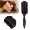 Solid Wood Tube Roller Round Comb Heat Resistant Anti Static Hairdressing Comb Hair Style Tool