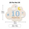 Natural Wooden Baby Monthly Milestone Marker Set Cloud Shape Number Cards for Newborn Keepsake Photography Baby Shower Gift