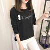 Autumn Korean Cartoon Bottoming Tops - Women's Long-Sleeved T-Shirts In Solid Colors