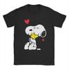 Snoopys Lots Of Love T Shirts Unisexs Cotton Fashion Tshirts Crew Neck Tees Short Sleeve Tops Big Size