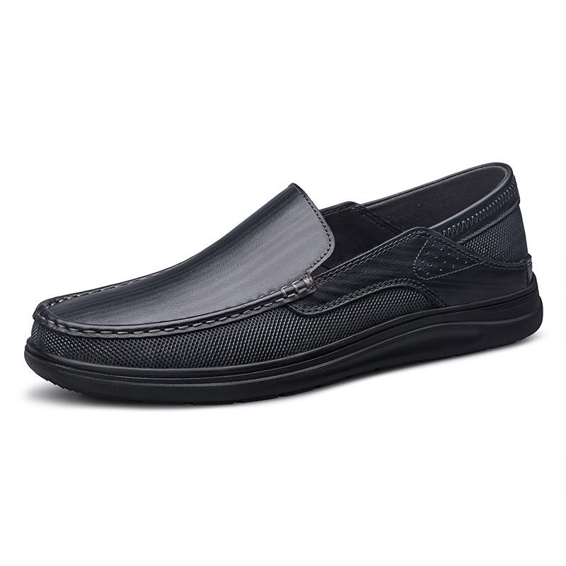 Men s Cowhide Leather Loafers - Casual Slip-on Driving Shoes, Large Size 36