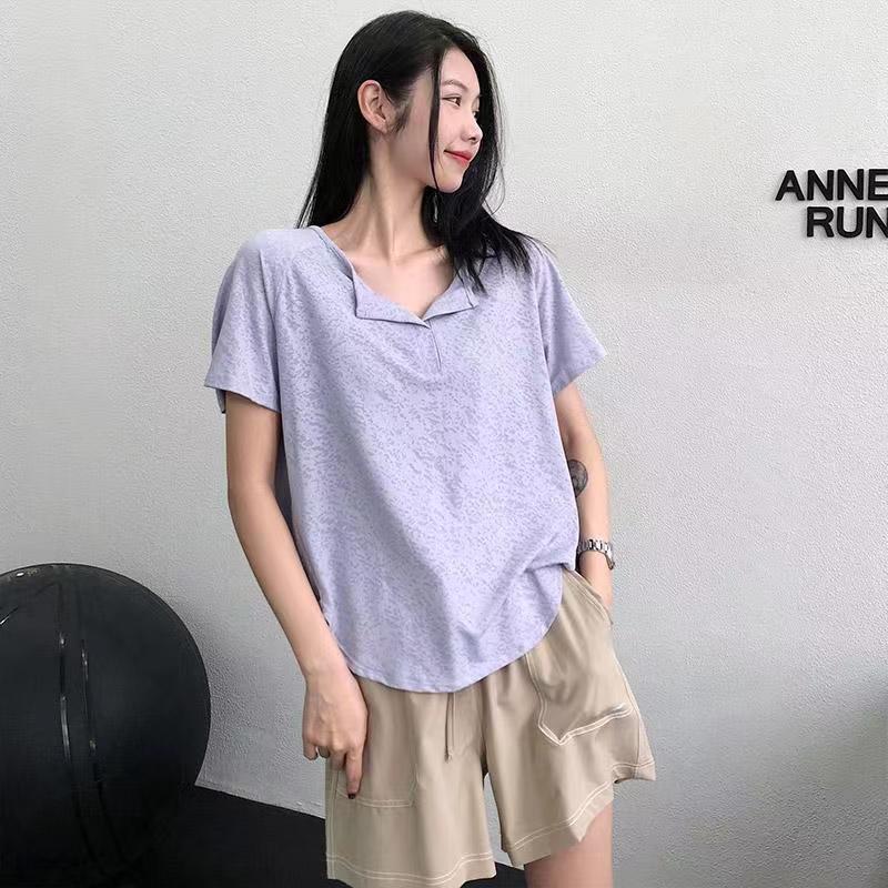 Women's Quick-Dry Short Sleeve Yoga Top - Loose Fit Summer Sports T-Shirt