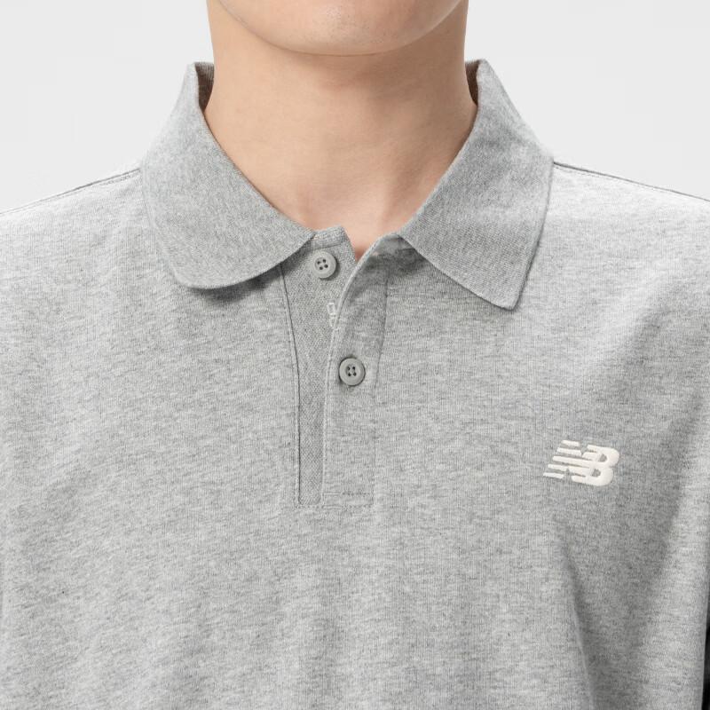 New Balance Polo Shirts Men's Gray Lapel Moderate Other MT6186UZ-GHM
