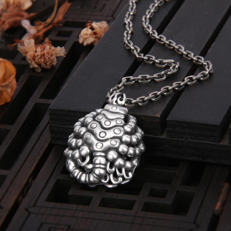Nine-headed Flame Iron Scorpion Buddha Bead Necklace Pendant Tiantie Hardware Niang Pulling Iron Scorpion Body Protection Pendant
