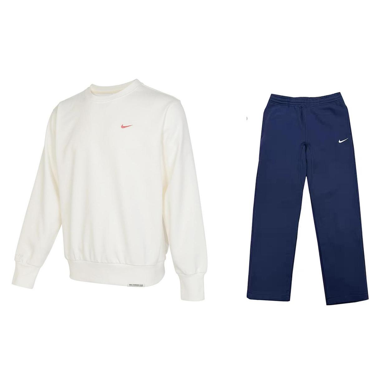 

Adidas Letter Embroidery Loose Round Neck Long Sleeve Mid Waist Elastic Pants Sweatshirt Set Men Sweatshirt Set HF1115-100+623455-410 S