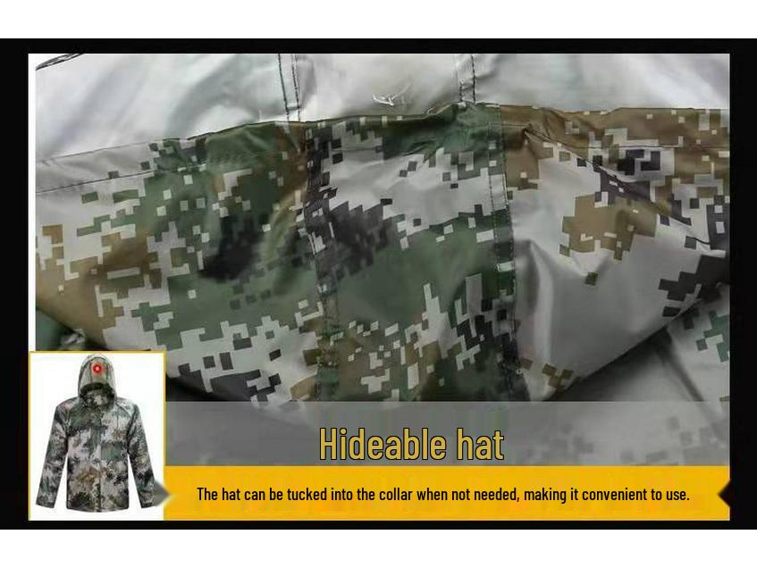 Camouflage Regenmantel- & Hosen-Set für Outdoor-Wandern und Hochwasserschutz