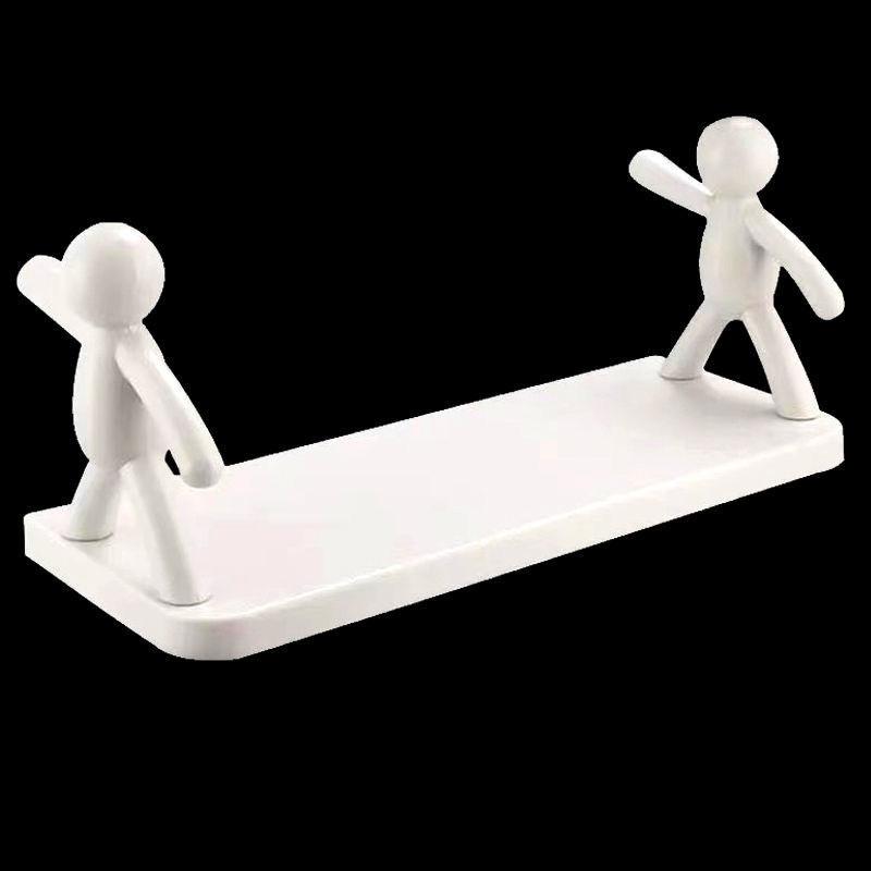 1/2PC  Bathroom Storage Shelves Cute White  Shelves Shelf Self-adhesive Bathroom Cosmetics Storage Racks